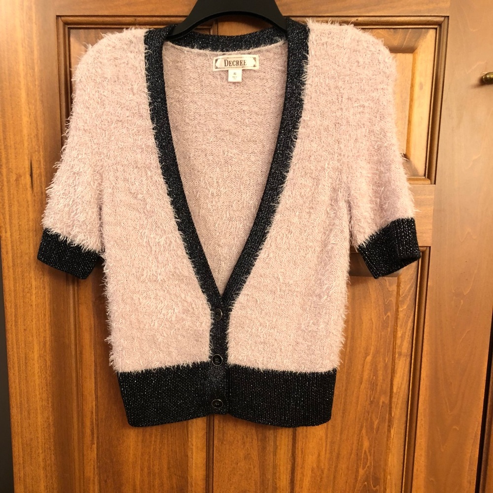 Light Pink and Gray Cardi by Decree